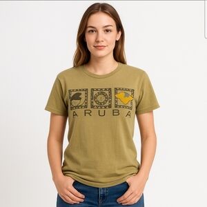 Guava Aruba Brown Graphic T-Shirt size M